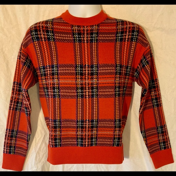 NWOT Sandro Rare Red Tartan Sweater Size Small - Picture 3 of 11